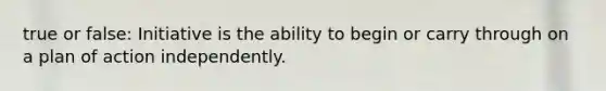 true or false: Initiative is the ability to begin or carry through on a plan of action independently.