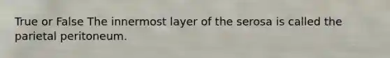 True or False The innermost layer of the serosa is called the parietal peritoneum.