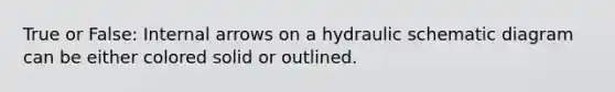 True or False: Internal arrows on a hydraulic schematic diagram can be either colored solid or outlined.