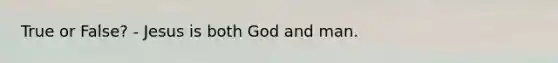 True or False? - Jesus is both God and man.