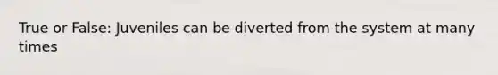 True or False: Juveniles can be diverted from the system at many times