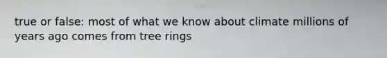 true or false: most of what we know about climate millions of years ago comes from tree rings