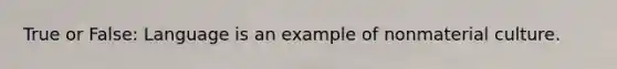 True or False: Language is an example of nonmaterial culture.