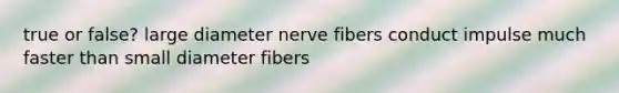 true or false? large diameter nerve fibers conduct impulse much faster than small diameter fibers