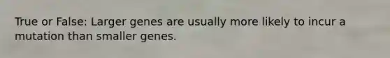 True or False: Larger genes are usually more likely to incur a mutation than smaller genes.