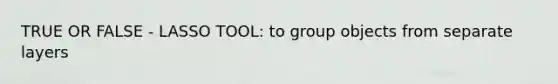 TRUE OR FALSE - LASSO TOOL: to group objects from separate layers