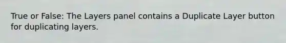 True or False: The Layers panel contains a Duplicate Layer button for duplicating layers.