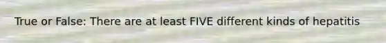 True or False: There are at least FIVE different kinds of hepatitis
