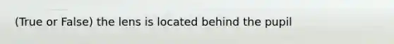 (True or False) the lens is located behind the pupil