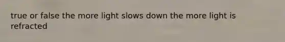 true or false the more light slows down the more light is refracted
