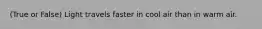 (True or False) Light travels faster in cool air than in warm air.
