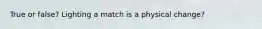 True or false? Lighting a match is a physical change?