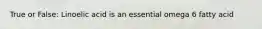 True or False: Linoelic acid is an essential omega 6 fatty acid