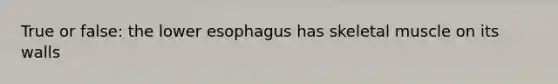 True or false: the lower esophagus has skeletal muscle on its walls