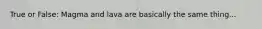 True or False: Magma and lava are basically the same thing...