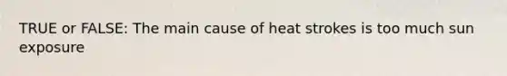 TRUE or FALSE: The main cause of heat strokes is too much sun exposure