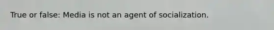 True or false: Media is not an agent of socialization.