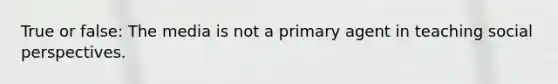 True or false: The media is not a primary agent in teaching social perspectives.
