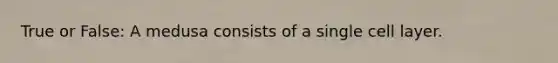 True or False: A medusa consists of a single cell layer.