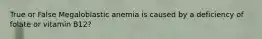 True or False Megaloblastic anemia is caused by a deficiency of folate or vitamin B12?