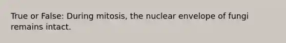 True or False: During mitosis, the nuclear envelope of fungi remains intact.