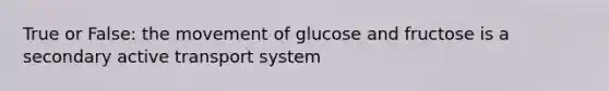 True or False: the movement of glucose and fructose is a secondary active transport system