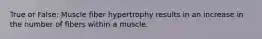 True or False: Muscle fiber hypertrophy results in an increase in the number of fibers within a muscle.