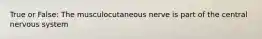 True or False: The musculocutaneous nerve is part of the central nervous system
