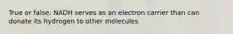 True or false: NADH serves as an electron carrier than can donate its hydrogen to other molecules