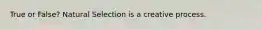 True or False? Natural Selection is a creative process.