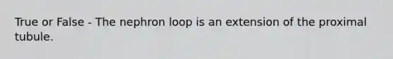 True or False - The nephron loop is an extension of the proximal tubule.