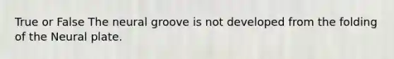 True or False The neural groove is not developed from the folding of the Neural plate.