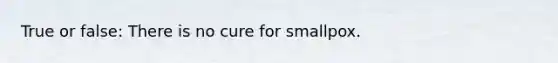 True or false: There is no cure for smallpox.