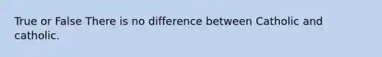 True or False There is no difference between Catholic and catholic.