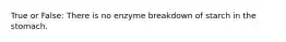 True or False: There is no enzyme breakdown of starch in the stomach.