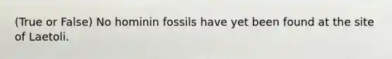 (True or False) No hominin fossils have yet been found at the site of Laetoli.