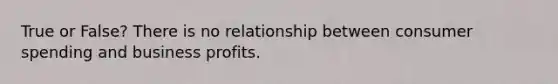 True or False? There is no relationship between consumer spending and business profits.