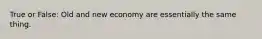 True or False: Old and new economy are essentially the same thing.