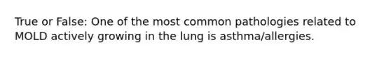 True or False: One of the most common pathologies related to MOLD actively growing in the lung is asthma/allergies.