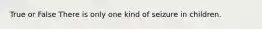 True or False There is only one kind of seizure in children.