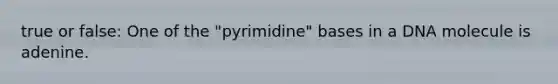 true or false: One of the "pyrimidine" bases in a DNA molecule is adenine.