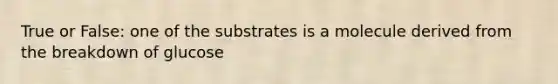 True or False: one of the substrates is a molecule derived from the breakdown of glucose