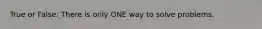 True or False: There is only ONE way to solve problems.