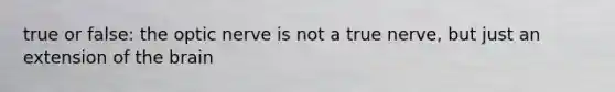 true or false: the optic nerve is not a true nerve, but just an extension of the brain