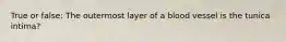 True or false: The outermost layer of a blood vessel is the tunica intima?