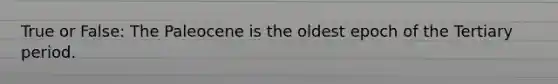 True or False: The Paleocene is the oldest epoch of the Tertiary period.