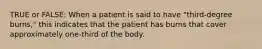 TRUE or FALSE: When a patient is said to have "third-degree burns," this indicates that the patient has burns that cover approximately one-third of the body.