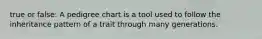 true or false: A pedigree chart is a tool used to follow the inheritance pattern of a trait through many generations.