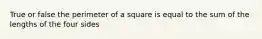 True or false the perimeter of a square is equal to the sum of the lengths of the four sides