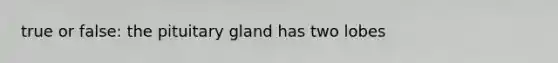 true or false: the pituitary gland has two lobes